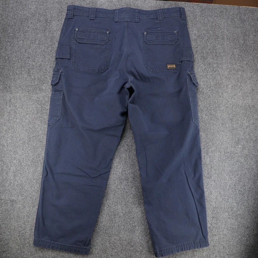 Duluth Trading Co DuluthFlex Fire Hose Mens Cargo Pants Navy Blue 42x32 (42x31)